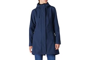 OUTDOOR VENTURES Damen Regenjacke Lange Softshelljacke mit Kapuze Frauen Übergangsjacke Regenmantel Gefütterte Funktionsjacke Wasserdichte Windbreaker Wanderjacke Atmungsaktive Jacke Outdoorjacke