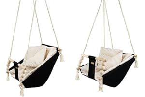 VELINDA Baby Hammock, Rocker Hammock, Baby Swing, Quilted Swing (Colour: Black, Cream Diamonds)