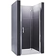 ELEGANT 900mm Bifold Shower Enclosure Frameless Bathroom Shower Doors 6mm Safety Bi-Fold Glass, Wetroom Shower Cubicles Reversible Folding Shower Door