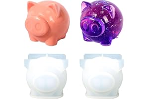 WOKICOR 2 Stück Kerzenform Aus Silikon 3D Piggy Kerzenseifenform, DIY-Silikonform In Lebensmittelqualität, Silikonformen Kerzen, Glücksschwein Gießformen Silikon Schweinchen für Weihnachten, Tischdekoration