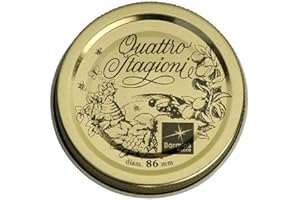 Bormioli Rocco Tappi, Quattro Stagioni, Caps 70, 2 Pezzi, Latta, Giallo.Confezione da 48 pezzi