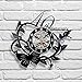 Produktbild WANGXN Blume Vinyl Wanduhr 40Th Anniversary Kreative Hohle Wand Dekoration Record Uhren,Black,30Cm