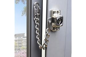 WANLIAN Łańcuch do okien/stalowy łańcuch do okien blokujących okucia, ochrona rodziny do drzwi i okien, zamek dziecięcy