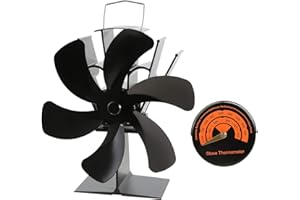 Gohantee Stove Fan, Heat Powered Fireplace Wood Burner Fan with 6 Blades for Wood Burning Stove, Fireplace Fans Silent for Home Wood Burning/Log Burner/Fireplaces
