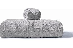 RUNICO nice homeit Set Asciugamano e Cappuccio Asciugacapelli Made in Italy - Cotone di Alta Qualità, Adatto a Tutta la Famiglia, Super Morbido, Non Irritante per la Pelle, Grigio