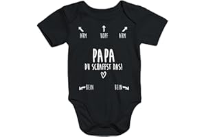 MoonWorks Baby Body Papa du schaffst das Kurzarm Babybody Bio-Baumwolle