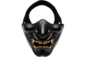 ATAIRSOFT WorldShopping4U Demi-Masque Tactique de Protection en Plastique pour Paintball Airsoft Cosplay Kabuki Samouraï Démon