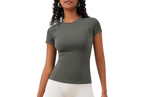 IECCP Women's Gym Shirts Workout Yoga Running Sports Tops Breathable Athletic Exercise Teeshirts Quick Dry Short Sleeve