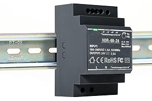 DEWIN Switching Power Supply, HDR-60-24 60W Switching Power Supply DIN Rail Transformer for DIN Rail for Industrial Automation Equipment (DC 24V 2.5A)