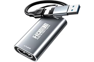 XIIXMASK Capturadora Video HDMI 4K con USB 3.0/USB C, Grabación de Audio y Video en 1080P@60Hz, 2K@30Hz para Enseñanza, Transmisión, Juegos y Videoconferencia