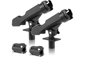 JSHANMEI Adjustable Fishing Boat Rods Holder 360 Degree Fishing Pole Rod Racks with Large Clamp Folding Holder