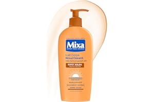 MIXA - Autobronzant - Lait Corps Nourrissant Effet Soleil - Autobronzant Progressif 24H - Nutrition - Beurre de Karité & Huile d’Abricot - Corps & Visage - Peaux Mates - 250ml