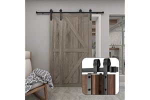 HOCONNIE 7.5FT/229cm Kit de Puerta de Granero Herrajes para Puertas de Granero para Puerta Doble Coincide