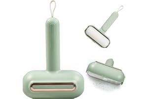 Bailtouk Rouleau Anti-Peluches avec Poignée Réutilisable, Rouleau Adhésif Lavable, Rouleau à Peluches pour Poils d'animaux Enlever Peluche Vetement Anti Peluche pour Vêtements, Tapis (Vert Clair)