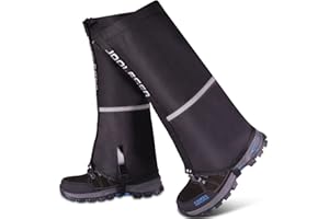 ‎JOOLESER JOOLESER Outdoor Gamaschen, Wasserdicht Wandern Gaiters Regengamaschen Herren Damen zum Fahrrad Schnee Schutz Schneeschuhwandern, 1 Paar Schwarz zum Klettern, Trekking, Schneewandern