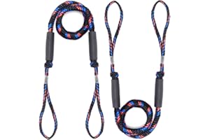AROLA Bungee Dock Line Cuerda de Amarre para Barco Línea de Muelle del Barco Cuerda de Navegación Muelle Cuerda Barco Elástico Accesorio de Barco 2 Piezas (Negro + Azul + Rojo)