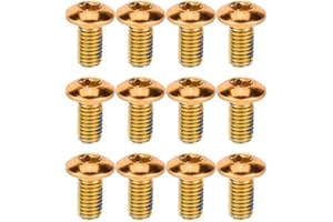 BIIGMING 12 Pcs Vis de Disque de Frein de Vélo M5 x 10MM Rotors de Disque de Frein Vis Boulon T25 en Acier pour VTT Vélo de Montagne Vélo De Route (Orange)