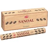 HEM Sandal t&uuml;ts&uuml; &ccedil;ubuğu 6'lı paket (120 &ccedil;ubuk), 22,9 cm uzunluğunda, meditasyon, rahatlama ve ev kokusu i&ccedil;in m&uuml;kemmel