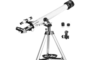 SOLOMARK Telescope 60AZ Refractor Telescope Scope - 60mm Aperture and 700mm Focal Length, Multi-Layer Green Film, with Digiscoping Adapter for Photography