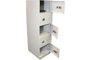 ‎LEOMAR LEOMAR Handyschrank für Unternehmen & Schulen, Schließfachschrank für Handys, Handy-Schrank aus Stahlblech, Handyhalterschrank mit 5 Fächern & Schlüsseln, Hängender Handyhalter 53 x 15 x 20 cm, Grau