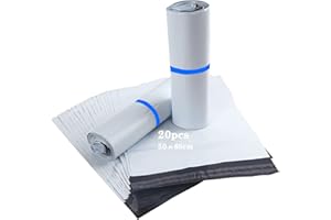 HVDHYY Bolsas para Envíos Paquetes Ropa Grandes 50cmX65cm 20pcs Sobres de Correo Postales Plástico de Genérico Envío Nuevo Material Impermeable, Opacas Autoadhesivo, Prueba de manipulaciones Blanco