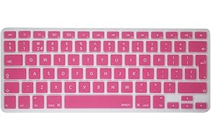 MiNGFi Protection Clavier Silicone Anglais QWERTY pour MacBook Pro 13" A1278/A1425/A1502(2008–2017) Air 13" A1369/A1466(2010–2017) Pro 15" A1398/A1286(2008–2015) Pro 17" A1297(2011) EU/ISO - Rose