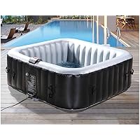 Habitat & Jardin Aufblasbarer Whirlpool Nice aus PVC - 6 Personen - Grau/Schwarz
