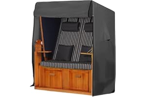 GARTENTECH Strandkorb Schutzhülle Winterfest 120 breit passend 110 breit 600D Oxford Gewebe UV-beständig Strandkorbhülle Abdeckung für Strandkorb