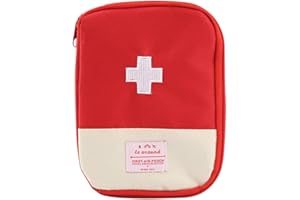 DEMIAWAKING IT Borsa Porta Medicine da Viaggio Borsa Primo Soccorso Vuota Organizzatore Medicine per Campeggio Viaggio (Rosso)