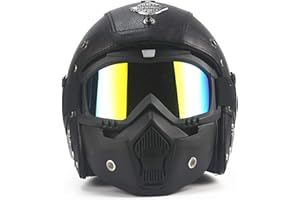 YLFC Casco Medio de Cara Abierta Vintage, ECE Homologado Classic Casco Moto Jet Abierto Custom Scooter Casco Moto para Mujer Hombre Adultos (Color : 1, Size : L)