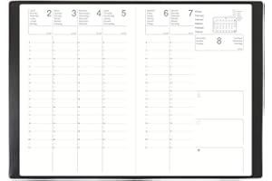 EXDI Agenda Semainier CALYPSO 10 x15 cm 1S / 2P Noir 2024