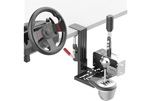 WUUTYTY Universal Schreibtisch Halterung Für Racing Sim Shifter Handbremse Kompatibel mit Logitech G Driving Force Shifter, Thrustmaster TH8A Shifter&TSS Handbremse, Fanatec ClubSport Shifter, USB Handbremse