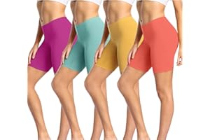 wirarpa Ladies Anti Chafing Shorts Womens Boxers Underwear Cotton Cycling Shorts Leggings for Under Dresses 4 Pack