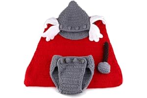 SOONHUA Neonato Neonata Fotografia Puntelli Abiti Maglia Costume Foto Fotografia Prop Cappelli Pantaloncini Mantello Martello Abiti Bambino Foto Costume Per 0-100 Giorni