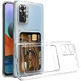 Lavderuar Xiaomi Redmi Note 10 Pro İle Uyumlu Y&uuml;ksek Kalite &Ouml;zel Kartlıklı Şeffaf Telefon Kılıfı &ndash; Arka Cepli C&uuml;zdanlı Siliko