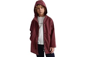 SOLOCOTE Giacca impermeabile impermeabile antivento con cappuccio in gomma per bambini