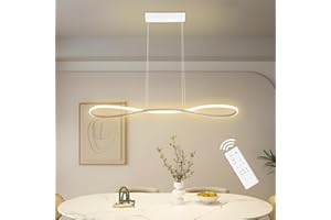 YLFXL Lampadario Led Sospensione, 90CM Lampada a sospensione Moderna Dimmerabile 3000K-6000K, 32W Lampadario LED Plafoniera Con Telecomando per Soggiorno, Cucina, Sala da pranzo, Bar Sospensione
