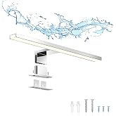 ERWEY LED Wall Light for Bathroom Mirror 30 cm, Neutral White Light 4000 K, Bathroom Light 5 W 230 V, 2 in 1 Bathroom Sconce,
