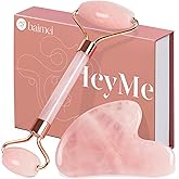 BAIMEI &Ccedil;ift Taraflı Cilt Masaj Aleti Rose Quartz Roller & Gua Sha Set Kutusu ve kesesi ile