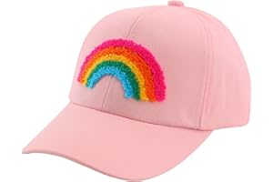 YAQUEKOU Cap Kinder Mädchen Kappe Verstellbarer Snapback Regenbogen Baseballkappe Leopard Baseball Cap Sonnenhut Kinder Basecap Schirmmütze Mädchen