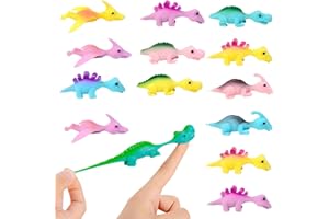 Dreamil Dinosaurier-Fingerspielzeug, 20 Stück, Schleuder, Party Spielzeug für Kinder, Geschenk (Zufällige Farben)