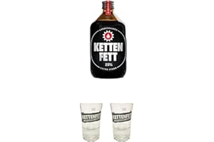 UNBEKANNT Kettenfett Lakritz Likör 0,5 Liter Kanne + Kettenfett Shot Glas 1 Stück + Kettenfett Shot Glas 1 Stück