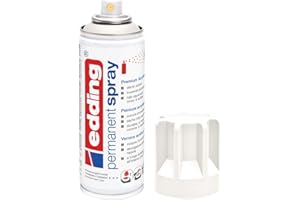edding 5200 spray permanent - blanc trafic mat - 200 ml - peinture acrylique pour peindre ou décorer verre, métal, bois, céramique, plastique, toile - peinture acrylique en aérosol