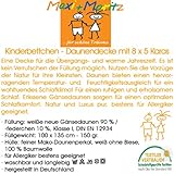 Maxi und Moritz – Kinderbettchen Daunendecke 8 x 5 Karos – 100 x 135 cm – 90% Daune / 10% Federchen – Deutsches Qualitätsprodukt – 975.98.012 - 4