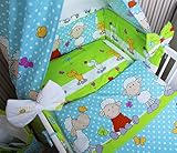 Baby Bettwäsche 135/100 + 40/60 - 2tlg Kinderbettwäsche Bettset Schaf Türkis
