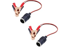 Mioaoa 2pcs Acoustic Guitar Case12V 50A Battery Clamps Terminal Clip-on Car to Cigarette Lighter Socket Female Adapter Plug Extension Cord with Battery Alligator Crocodile Clips Parts