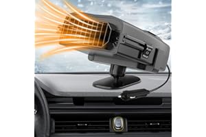 TGKYK Auto Heizung, 150W Auto Heizlüfter mit Drehsockel und Zigarettenanzünder, Tragbarer 2-in-1 Heizlüfter 12V und Auto-Defroster, 12V Heizung für Alle Kleinwagen, Heizlüfter für Auto (Schwarz)