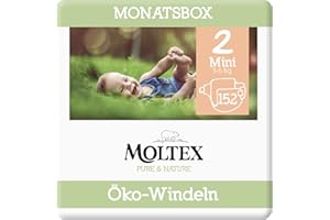 Moltex Pure & Nature Öko Windeln Größe 2 Mini (3-6 kg) Monatsbox -152 Bio Windeln