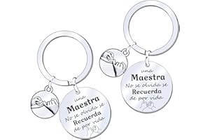 JRZDFXS 2PCS Llavero Profe Regalo Maestro Llavero para Maestra Regalo de acción de Gracias Llavero para profesor o profesora plateado para Regalos del Día del Maestro