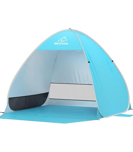 LIVARNO Home Kinder Pop-Up Strandmuschel Selbstfaltbares Strandzelt ca. 120 x 60 x 120 cm (Grün) Sport & Freizeit